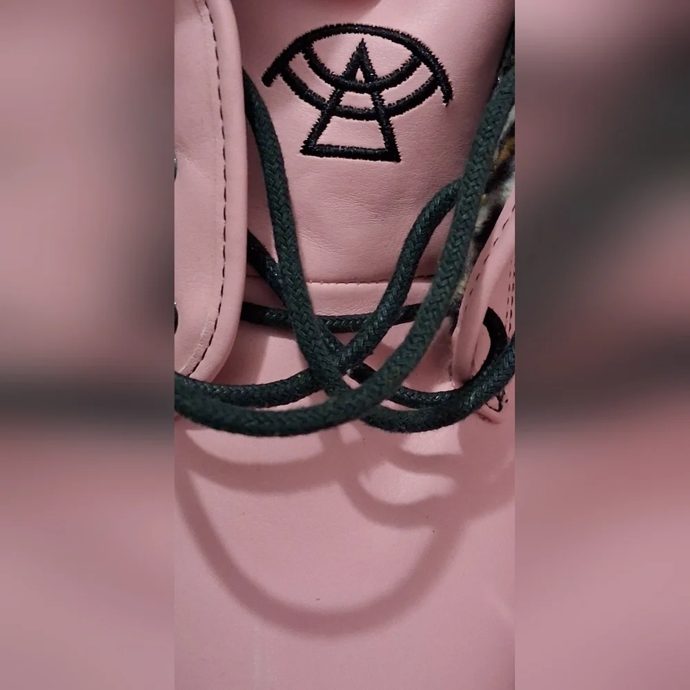 EUC Strange Cvlt YRU Stomp Pink & Black Platform Emo Goth Club Sneaker Shoe SZ